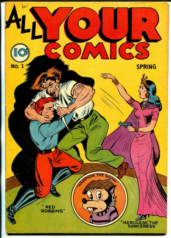 All Your Comics #1 (1946), raw comic book in VF condition — front cover