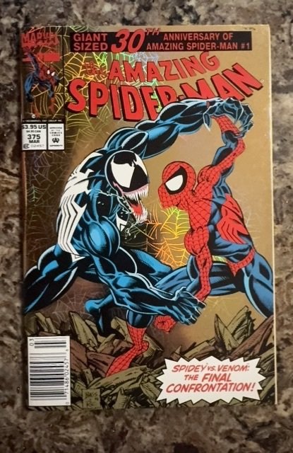 The Amazing Spider-Man #375 (Marvel Comics, 1993), raw, ungraded comic book — front cover