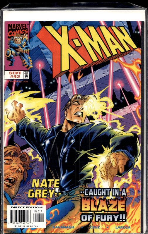 X-Man #42 (Marvel Comics, 1998), raw, ungraded comic book — front cover