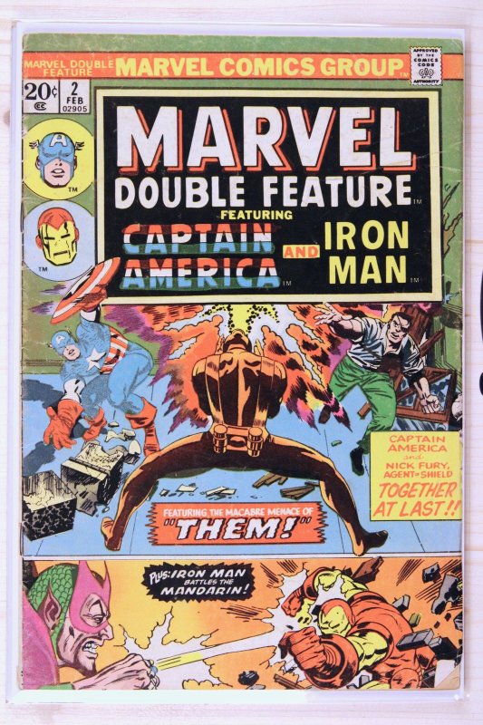 Marvel Double Feature #2 (Marvel Comics, 1974), raw comic book in VG+ 4.5 condition — front cover