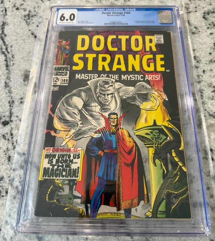 Doctor Strange #169 (Marvel Comics, 1968), CGC 6.0 graded comic book, Universal Blue label — front cover in its holder