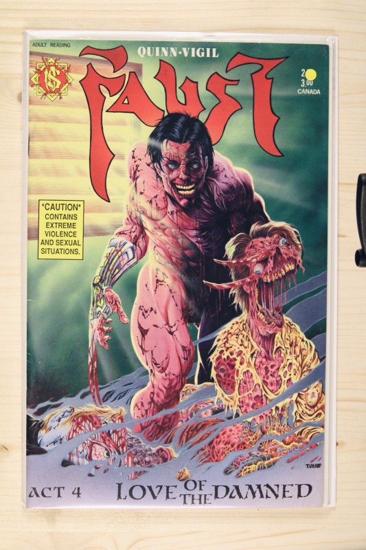 Faust: Love of the Damned #4 (1990), raw comic book in VF+ 8.5 condition — front cover