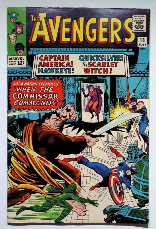 The Avengers #18 (Marvel Comics, 1965), raw, ungraded comic book — front cover