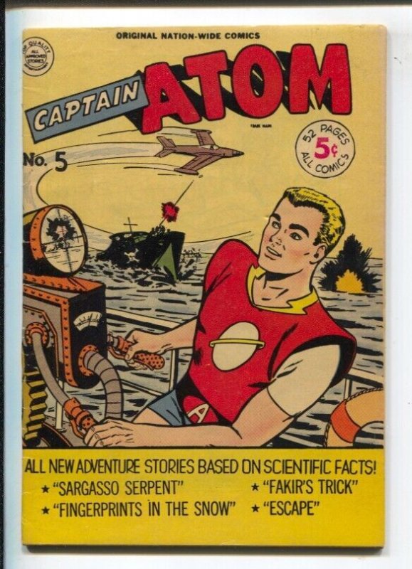 Captain Atom #5 (1951), raw, ungraded comic book — front cover