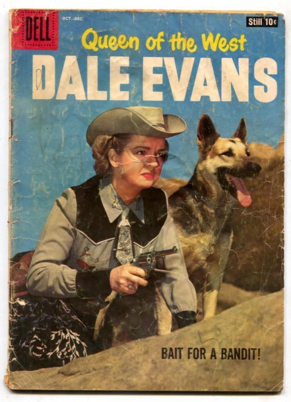 Queen of the West Dale Evans #21 (Dell Comics, 1958), raw comic book in FR condition — front cover