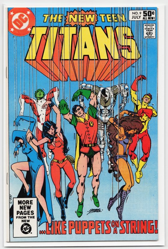 The New Teen Titans #9 (DC Comics, 1981), raw, ungraded comic book — front cover