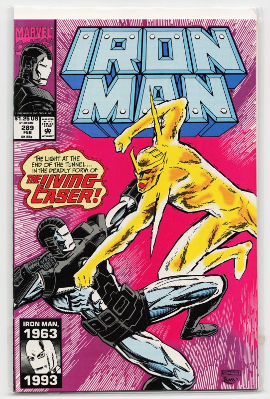 Iron Man #291 (Marvel Comics, 1993), raw, ungraded comic book — front cover