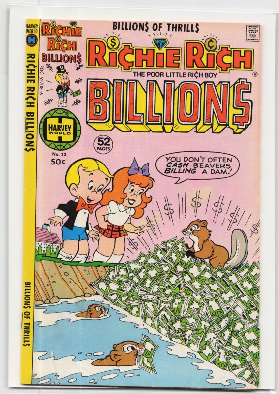 Richie Rich Billions #22 (Harvey Comics, 1978), raw, ungraded comic book — front cover
