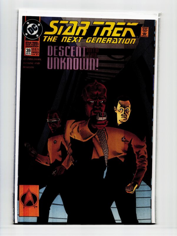 Star Trek: The Next Generation #39 (DC Comics, 1992), raw, ungraded comic book — front cover