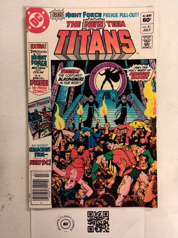 New Teen Titans #21 (DC Comics, 1982), raw comic book in NM condition — front cover