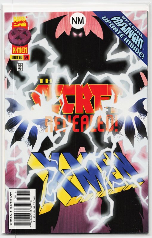 X-Men #54 (Marvel Comics, 1996), raw, ungraded comic book — front cover