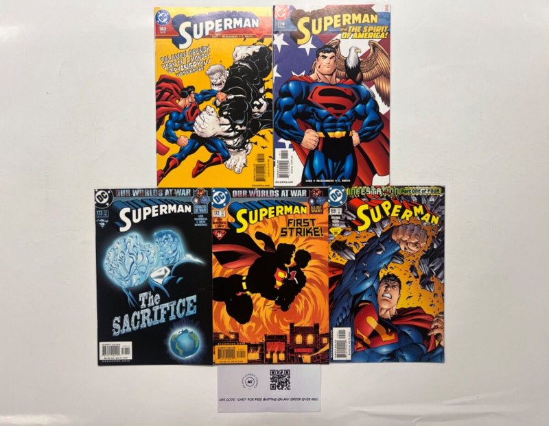 5 Superman DC Comic Books # 169 172 173 178 182 Wonder Woman Robin Flash 19 JS45, raw, ungraded comic book — front cover