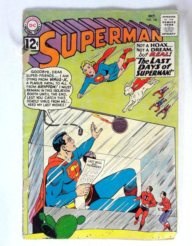 Superman #156 (DC Comics, 1962), raw, ungraded comic book — front cover