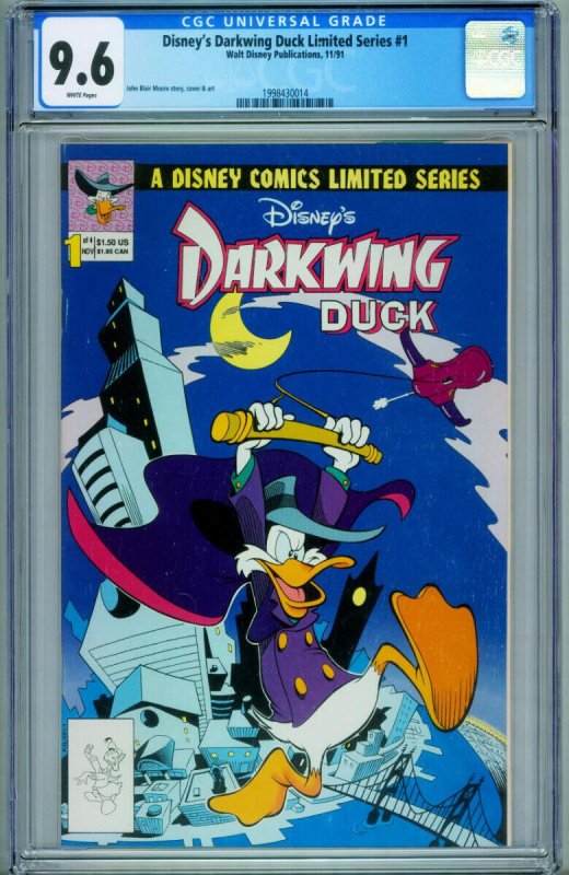Disney's Darkwing Duck Limited Series #1, CGC 9.6 graded comic book, Universal Blue label — front cover in its holder