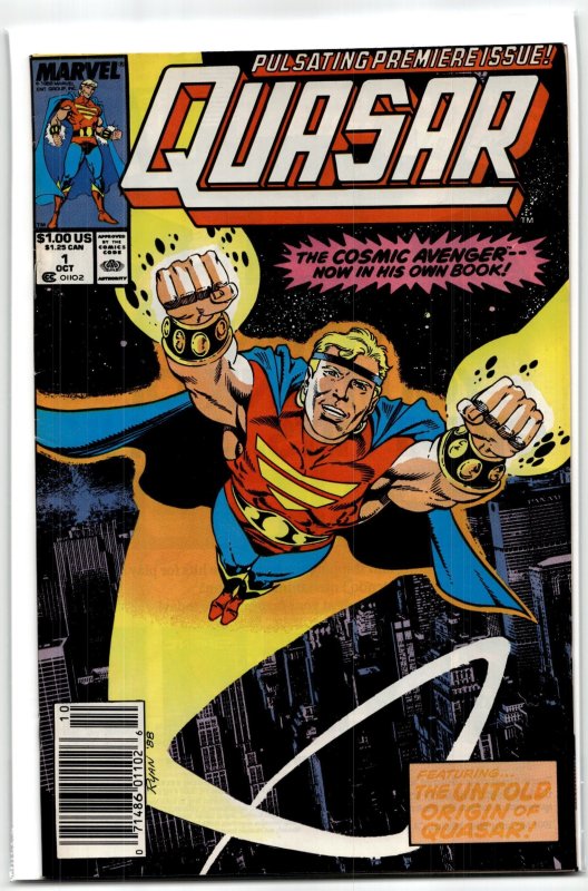 Quasar #1 (Marvel Comics, 1989), raw, ungraded comic book — front cover