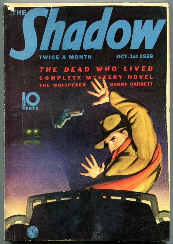 Pulp: The Shadow Pulp October #1 (1938), raw comic book in VG condition — front cover