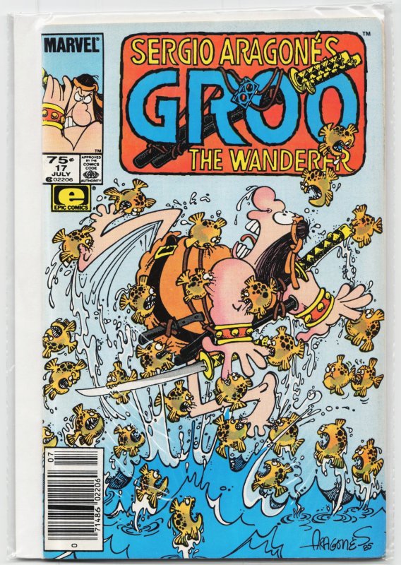Sergio Aragonés Groo the Wanderer #17 (Marvel Comics, 1985), raw, ungraded comic book — front cover
