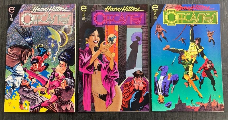 Offcastes (1993) #'s 1 2 3 Complete VF Lot Mike Vosburg Heavy Hitters Epic (1993), raw comic book in VF condition — front cover