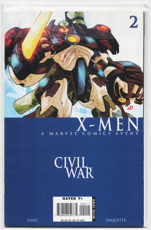 Civil War: X-Men #2 (Marvel Comics, 2006), raw, ungraded comic book — front cover
