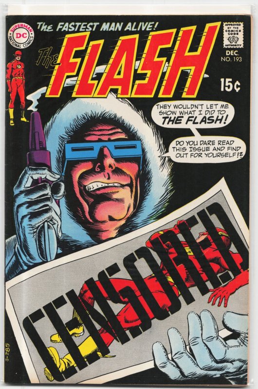 The Flash #193 (DC Comics, 1969), raw, ungraded comic book — front cover