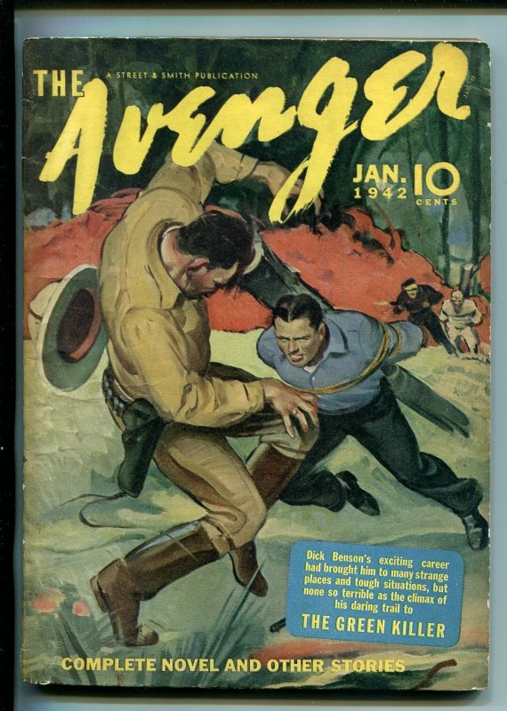 THE Avenger 01/1942-Street & Smith-Pulp-Green Killer-Kenneth ROBINSON-vf Minus, raw, ungraded comic book — front cover