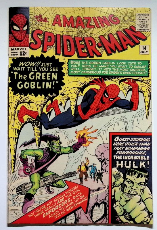 The Amazing Spider-Man #14 (Marvel Comics, 1964), raw, ungraded comic book — front cover
