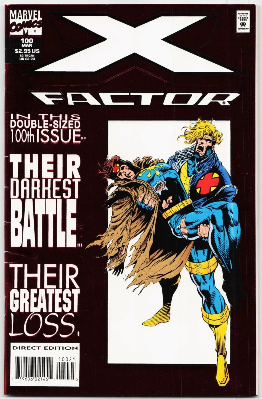 X-Factor #100 (Marvel Comics, 1994), raw, ungraded comic book — front cover