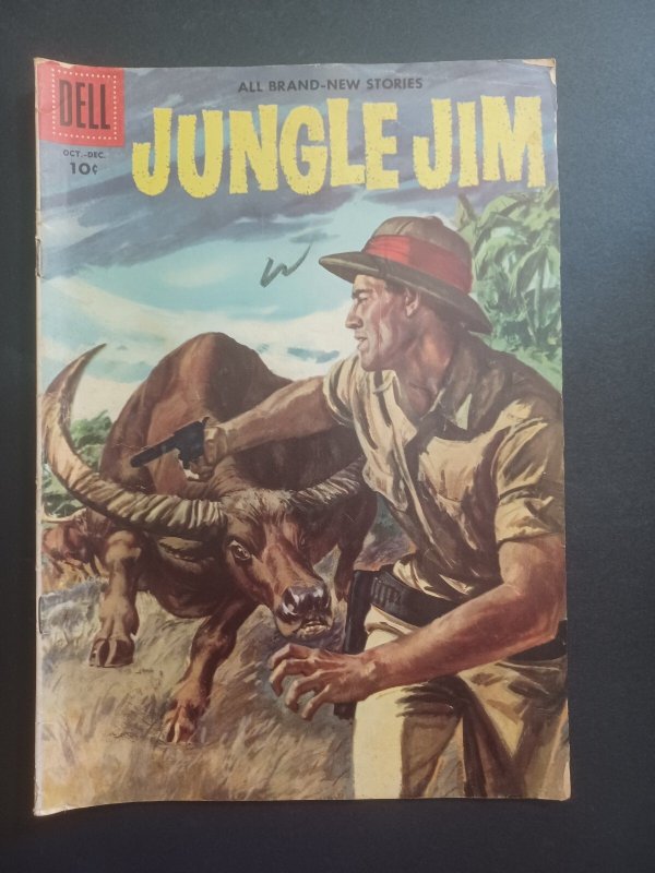 Jungle Jim #10 (Dell Comics, 1957), raw comic book in VG condition — front cover