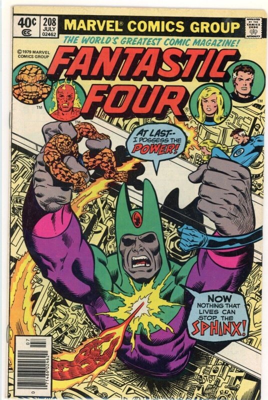 Fantastic Four #208 (Marvel Comics, 1979), raw comic book in FN+ 6.5 condition — front cover