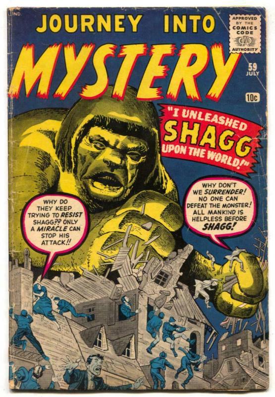 Journey into Mystery #59 (Marvel Comics, 1960), raw, ungraded comic book — front cover