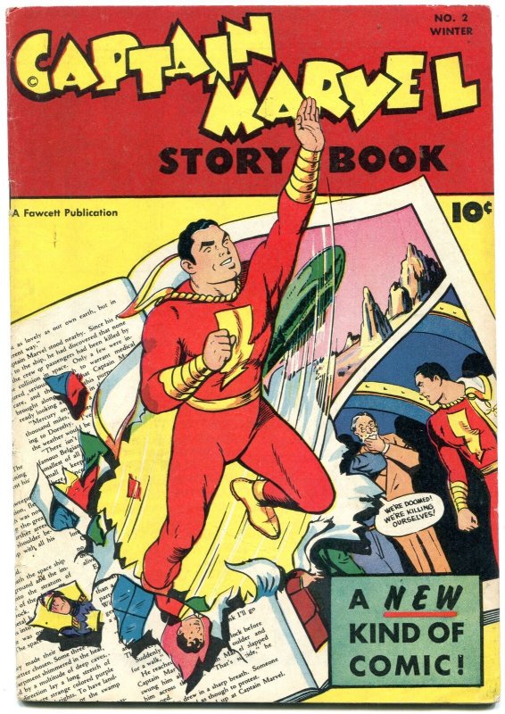 Captain Marvel Story Book #2 (Fawcett Publications, 1947), raw comic book in VF- condition — front cover