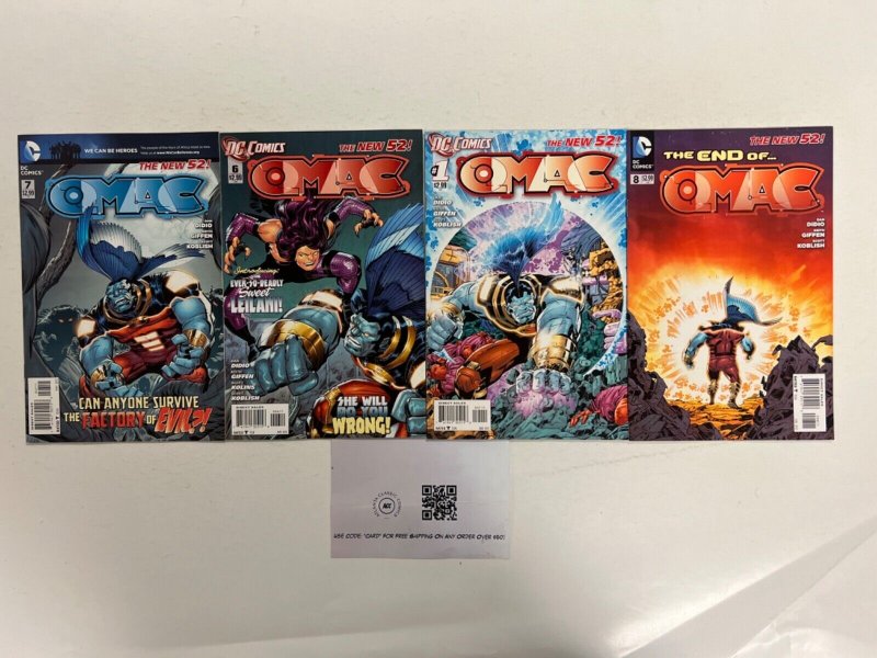 4 Omac DC Comic Books # 1 6 7 8 Robin Batman Superman Wonder Woman 48 JS44, raw, ungraded comic book — front cover