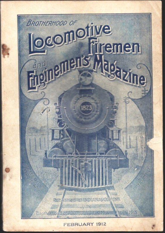 Locomotive Firemen and Engineer's Magazine 2/1912-Railroad Info & Insight, raw, ungraded comic book — front cover