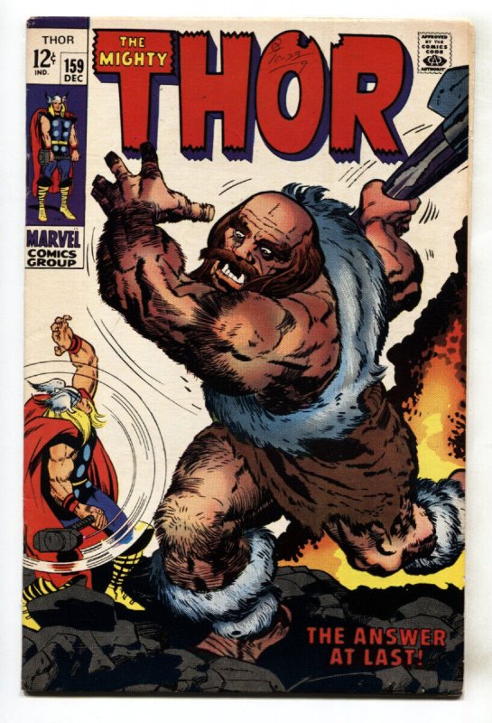 Thor #159 (Marvel Comics), raw comic book in VF condition — front cover