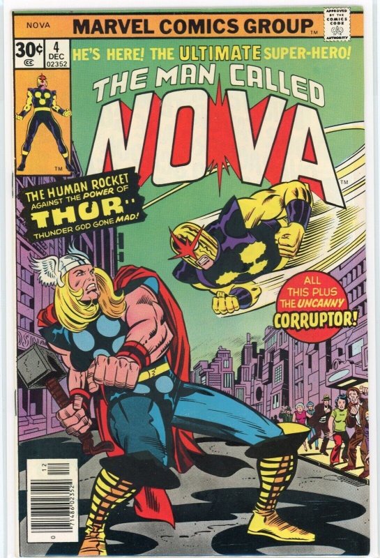 Nova #4 (Marvel Comics, 1976), raw comic book in VF+ 8.5 condition — front cover