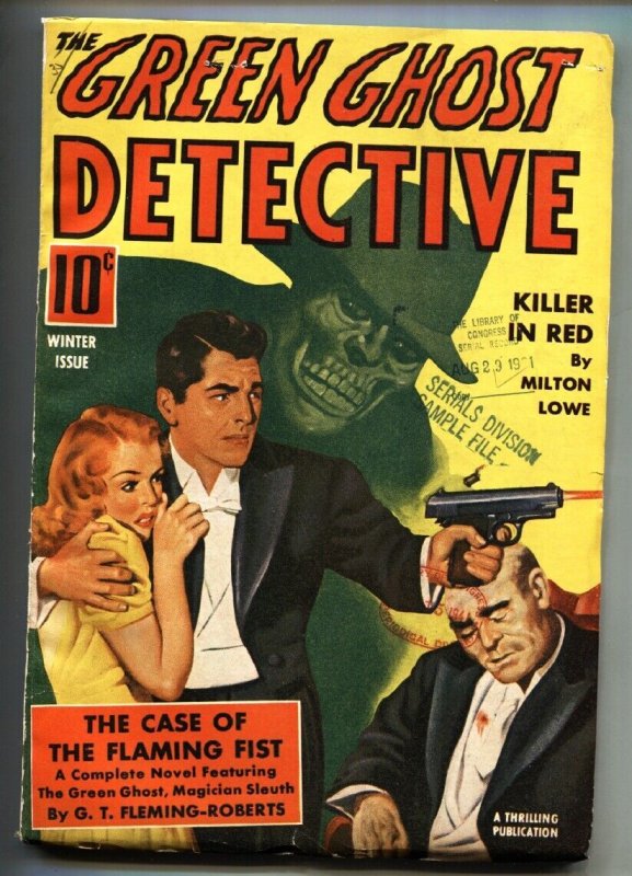 Pulp: Green Ghost Detective 1941 Winter Hero PULP-Rare-Origin Issue! (1941), raw, ungraded comic book — front cover