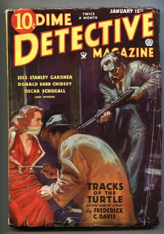 Dime Detective Pulp 1/15/35-Bound Babe Cover-Hard Boiled-VG (Popular Publications, 1935), raw comic book in VG condition — front cover