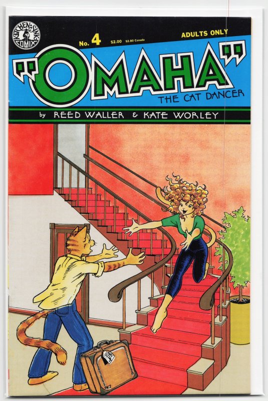 Omaha the Cat Dancer #4 (Kitchen Sink Press, 1987), raw, ungraded comic book — front cover