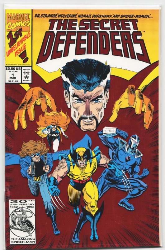 Secret Defenders #1 (Marvel Comics, 1993), raw, ungraded comic book — front cover
