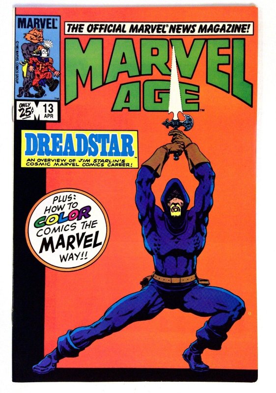 Marvel Age #13 (Marvel Comics, 1984), raw comic book in NM- condition — front cover