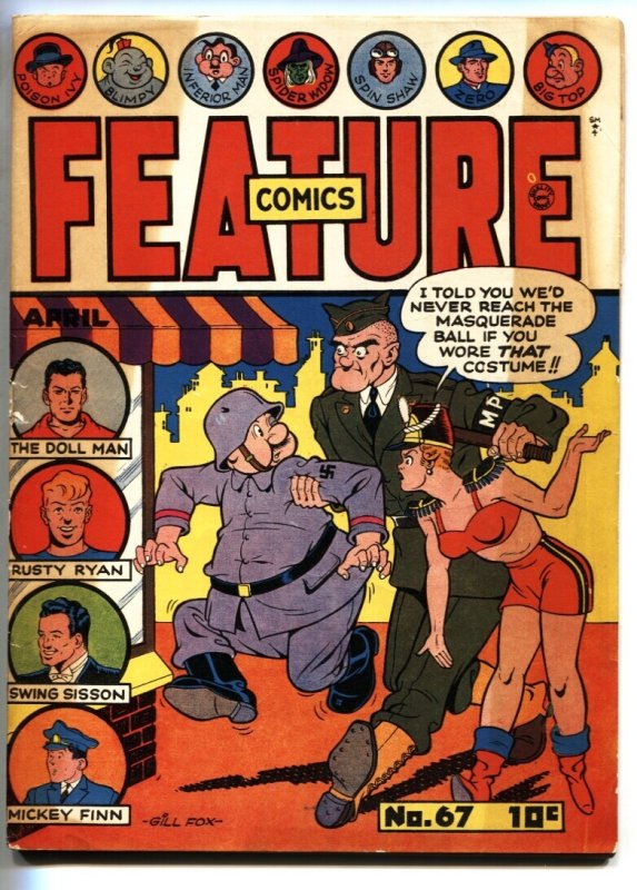 Feature #67 (Quality Comics, 1943), raw comic book in VG condition — front cover