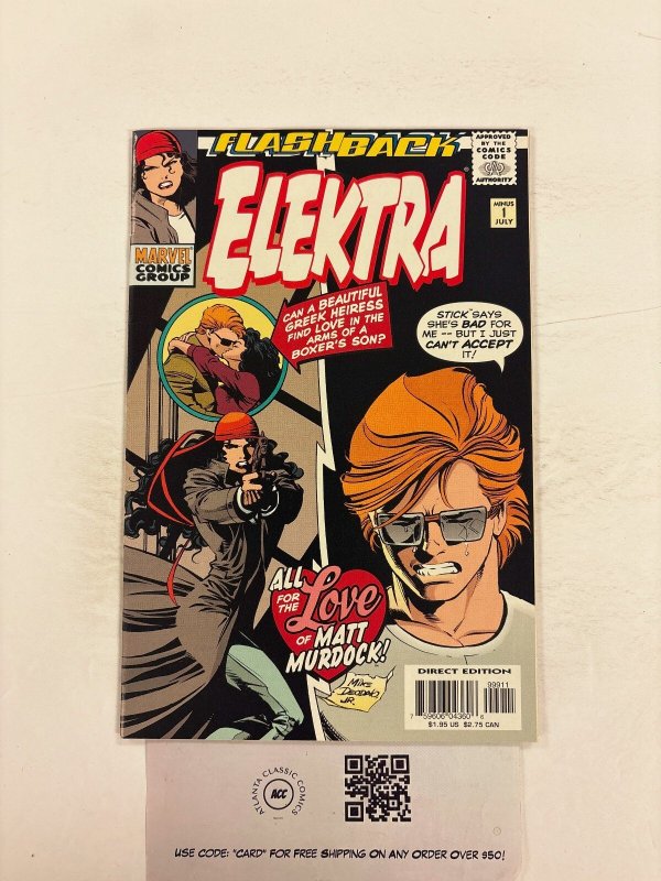 Flashback Elektra #1 (Marvel Comics), raw comic book in NM condition — front cover