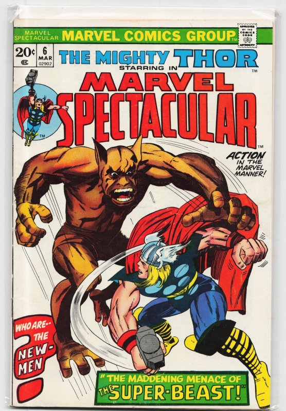 Marvel Spectacular #6 (Marvel Comics, 1974), raw, ungraded comic book — front cover