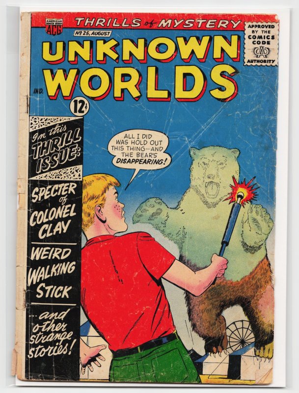 Unknown Worlds #25 (1963), raw, ungraded comic book — front cover