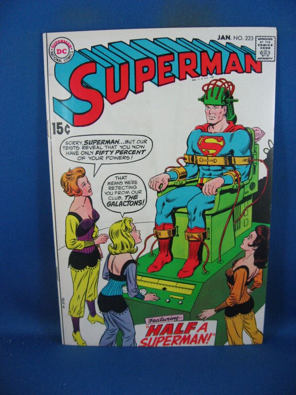Superman #223 (DC Comics, 1969), raw comic book in VF condition — front cover