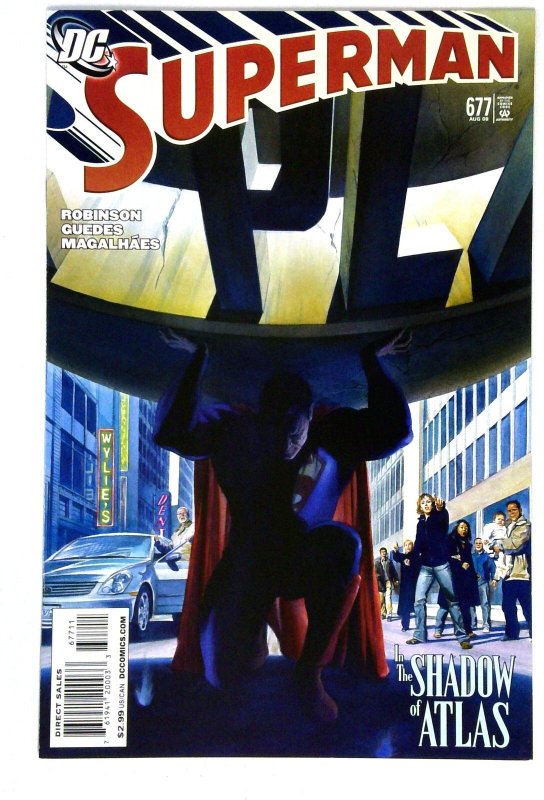 Superman #677 (DC Comics, 2008), raw comic book in NM- condition — front cover