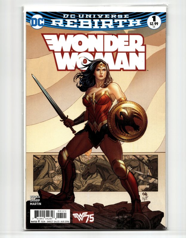Wonder Woman #1 (DC Comics, 2016), raw, ungraded comic book — front cover