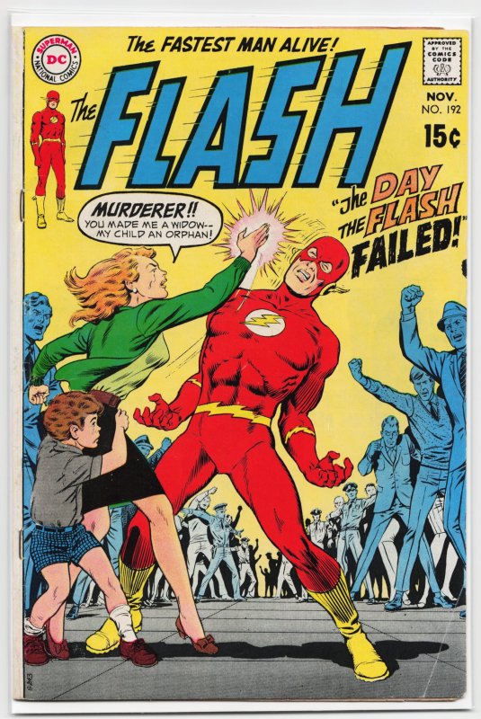 The Flash #192 (DC Comics, 1969), raw, ungraded comic book — front cover