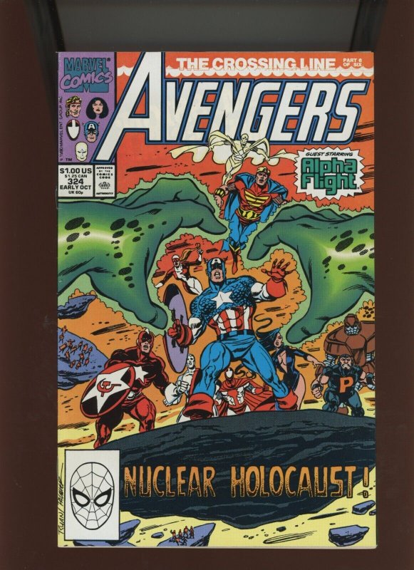 The Avengers #324 (Marvel Comics, 1990), raw comic book in 8.0 condition — front cover