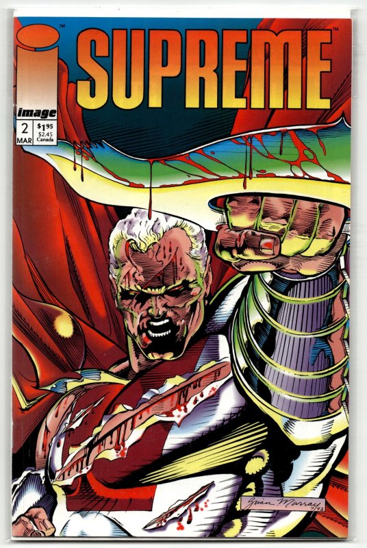Supreme #2 (Image Comics, 1993), raw, ungraded comic book — front cover